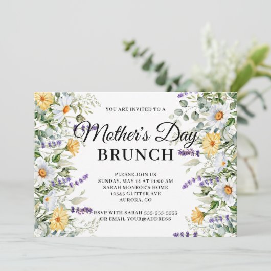ワイルドフラワーウォーターカラーマザーズデイブランチ 招待状 (スタンド正面)