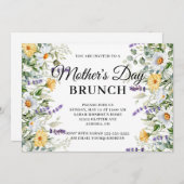 ワイルドフラワーウォーターカラーマザーズデイブランチ 招待状 (正面/裏面)