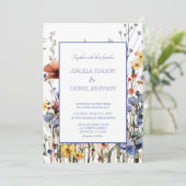 ワイルドフラワーウォーターカラーメドウフラワー 招待状 (スタンド正面)