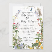 ワイルドフラワーウォーターフローラn蜂の赤ちゃんシャワー 招待状 (正面)