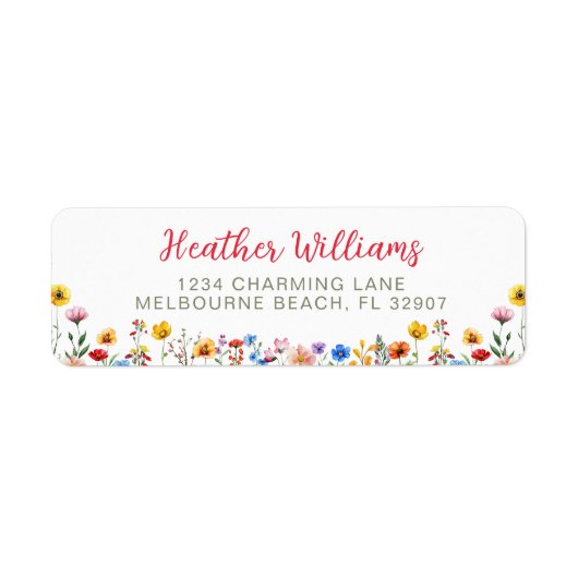 ワイルドフラワーウォーターベビーイン開花差出人住所 ラベル (正面)