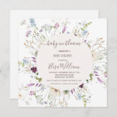 ワイルドフラワーウォーターベビーイン開花 招待状 (正面/裏面)