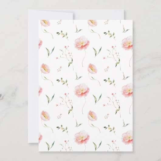 ワイルドフラワーウォーターモダンカラーボホ結婚ズ 招待状 (裏面)