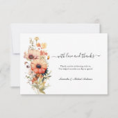 ワイルドフラワーウォーター結婚カラーサンキューカード サンキューカード (正面)