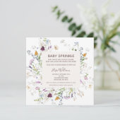 ワイルドフラワーウォーター色のベビー散布 招待状 (スタンド正面)