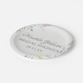 ワイルドフラワーウォーター色エレガントフローラブライダルシャワー ペーパープレート (アングル)