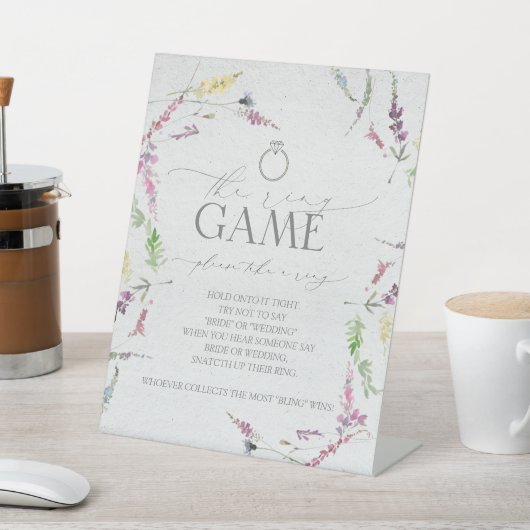 ワイルドフラワーウォーター色フローラリングや輪ゲーム 台座サイン (インサイチュ)