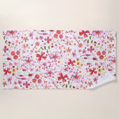 ワイルドフラワーウォーター色 ビーチタオル (正面)