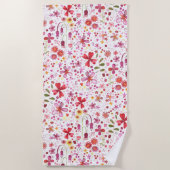 ワイルドフラワーウォーター色 ビーチタオル (正面)