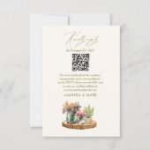 ワイルドフラワーウッドメイソンジャースボホボヘミアン結婚RSVP 出欠カード (正面)