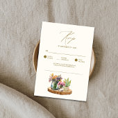 ワイルドフラワーウッドメイソンジャースボホボヘミ結婚アン 出欠カード