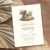 ワイルドフラワーウッドメイソンジャースボホボヘミ結婚アン 招待状