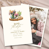 ワイルドフラワーウッドメイソンジャースボホボヘミ結婚アン 招待状