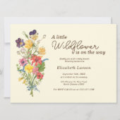ワイルドフラワーウッドランド赤ちゃんシャワー 招待状 (正面)