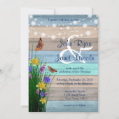 ワイルドフラワーウッド結婚ズデザイン 招待状 (正面)