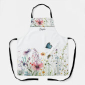 ワイルドフラワーエプロンパーソナライズされたン エプロン (正面)