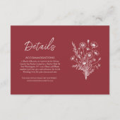 ワイルドフラワーエレガンスの結婚式の詳細- エンクロージャーカード (裏面)