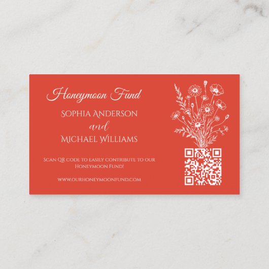 ワイルドフラワーエレガンス登録とハネムーン基金 –  名刺 (裏面)