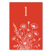 ワイルドフラワーエレガンス結婚のテーブルカード テーブルナンバー (裏面)