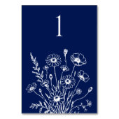 ワイルドフラワーエレガンス結婚のテーブルカード テーブルナンバー (裏面)