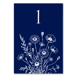 ワイルドフラワーエレガンス結婚のテーブルカード テーブルナンバー