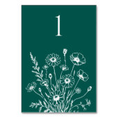 ワイルドフラワーエレガンス結婚のテーブルカード テーブルナンバー (裏面)