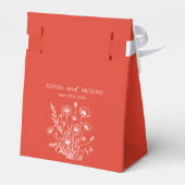 ワイルドフラワーエレガンス結婚の赤オレンジ –  フェイバーボックス (裏面サイド)