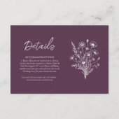 ワイルドフラワーエレガンス結婚ズ詳細- エンクロージャーカード (裏面)