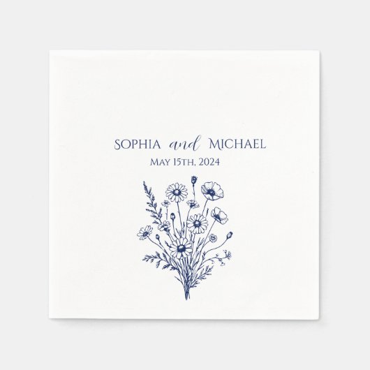 ワイルドフラワーエレガンス結婚ズ – ナプキンス スタンダードカクテルナプキン (正面)