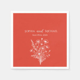 ワイルドフラワーエレガンス結婚ズ – ナプキンス スタンダードカクテルナプキン