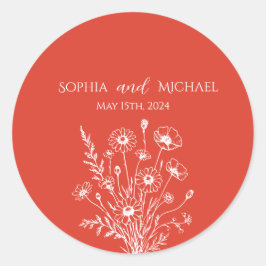 ワイルドフラワーエレガンス結婚式用シール ラウンドシール