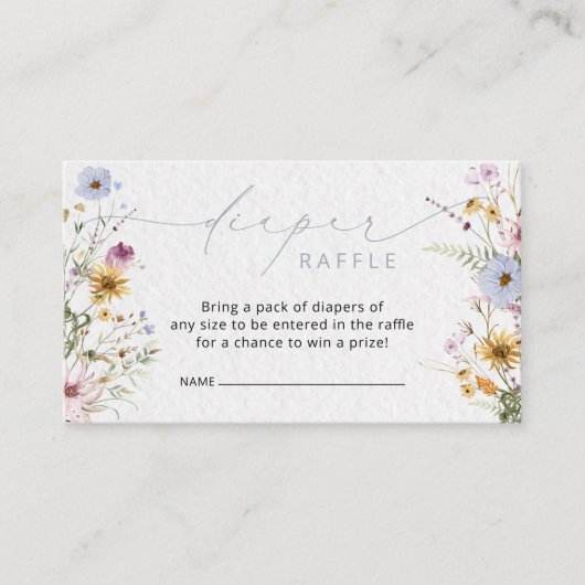 ワイルドフラワーエレガントおむつラッフル囲いカード エンクロージャーカード (正面)