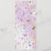 ワイルドフラワーエレガントお洒落ピンクフラットメニュー メニュー (裏面)