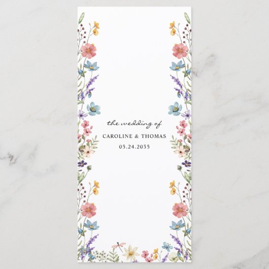 ワイルドフラワーエレガントお洒落庭園の結婚式 メニュー (裏面)