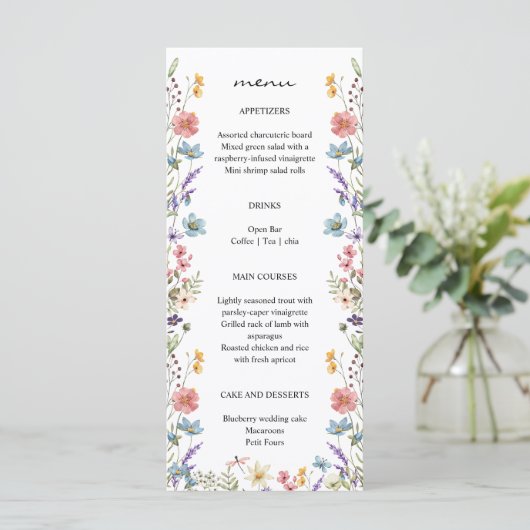 ワイルドフラワーエレガントお洒落庭園の結婚式 メニュー (スタンド正面)