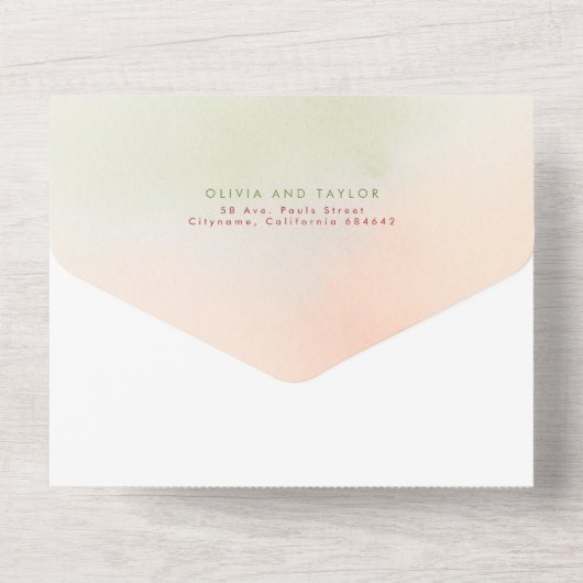 ワイルドフラワーエレガントな結婚式 オールインワン招待状 (裏面)