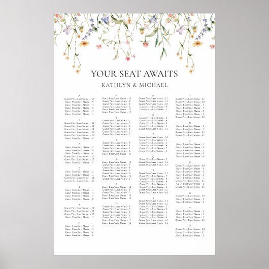 ワイルドフラワーエレガントのア結婚ルファット式座席 ポスター (正面)