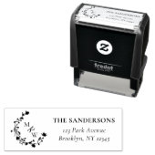 ワイルドフラワーエレガントのタイポグラフィ結婚ーのアドレス セルフインキングスタンプ (インサイチュ)