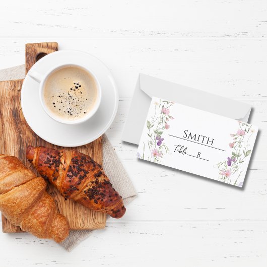 ワイルドフラワーエレガントのテー結婚ブルプレースホルダカード プレイスカード