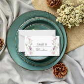 ワイルドフラワーエレガントのテー結婚ブルプレースホルダカード プレイスカード