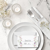 ワイルドフラワーエレガントのテー結婚ブルプレースホルダカード プレイスカード