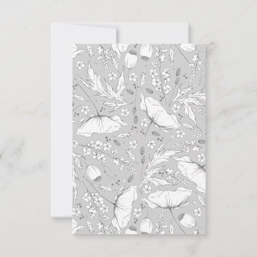 ワイルドフラワーエレガントのミニマルな日付を保存 セーブザデート (裏面)