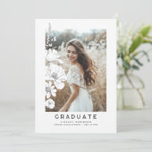 ワイルドフラワーエレガントのモダン卒業パーティーの写真 招待状 (スタンド正面)