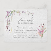 ワイルドフラワーエレガントのモダン食事RSVP インビテーションポストカード (正面)
