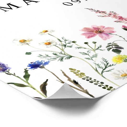 ワイルドフラワーエレガントの人生の写真お祝い ポスター (角)