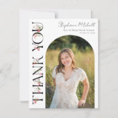 ワイルドフラワーエレガントの写真卒業 サンキューカード (正面)