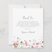 ワイルドフラワーエレガントの写真卒業 サンキューカード (裏面)