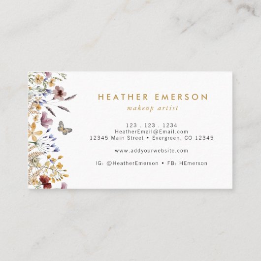 ワイルドフラワーエレガントの名刺 名刺 (裏面)