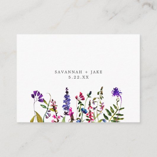 ワイルドフラワーエレガントの情報結婚詳細カード エンクロージャーカード (裏面)