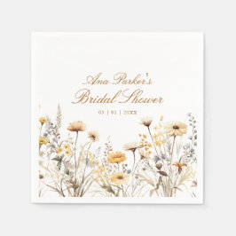ワイルドフラワーエレガントの愛が開花ブライダルシャワーにある スタンダードカクテルナプキン